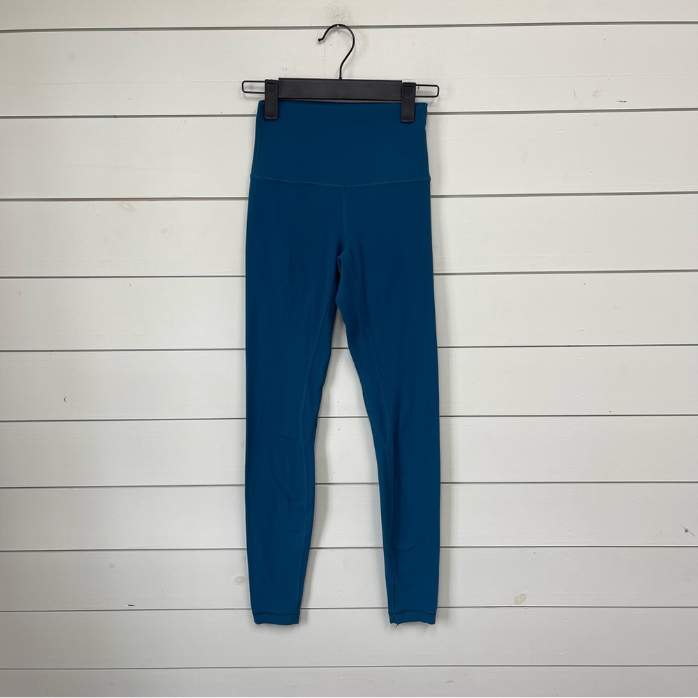 Lululemon align‎ leggings full length 28” teal blue women’s size 2